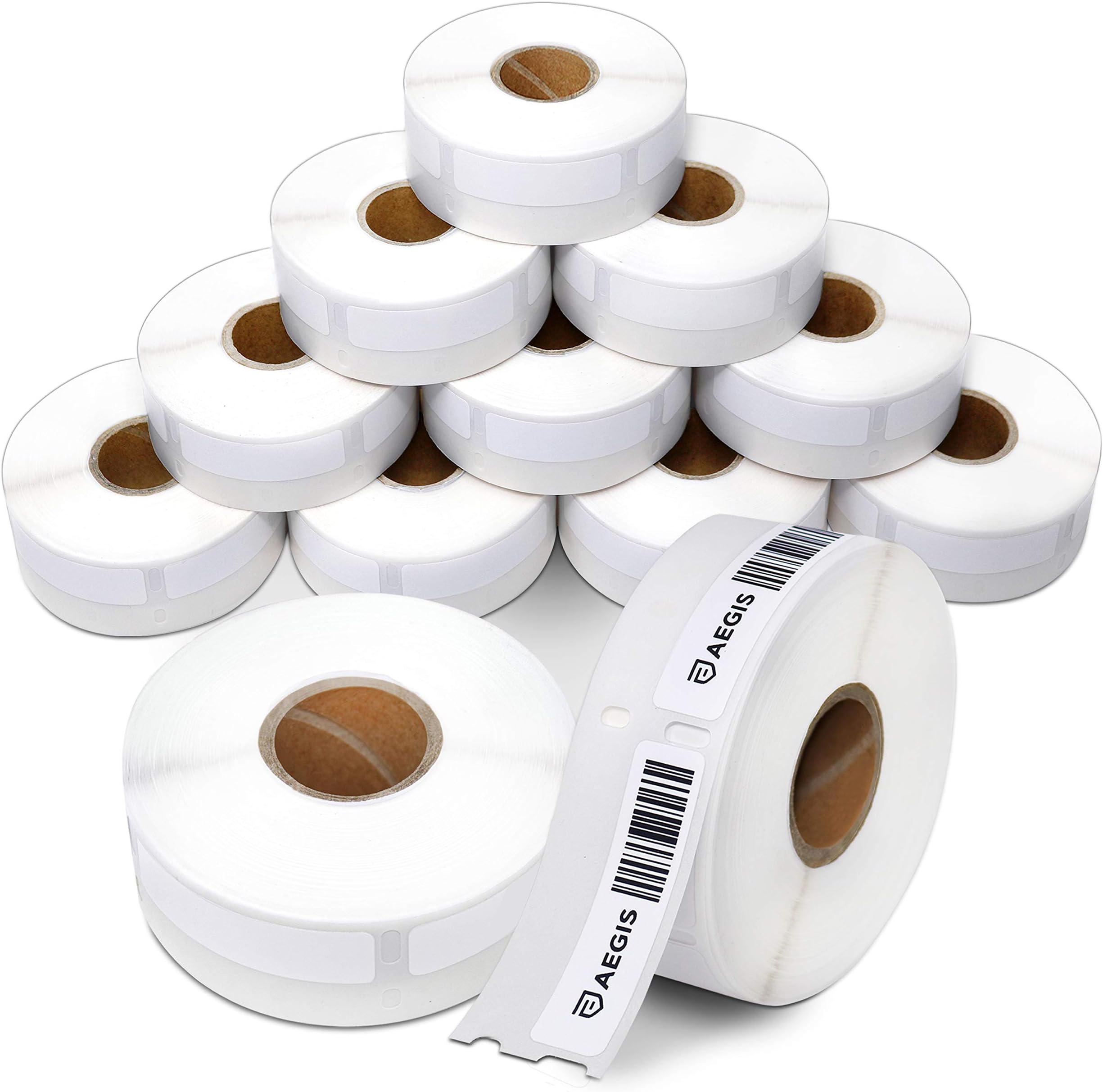 Aegis Adhesives - Replacement for DYMO 30346 (12 Rolls, 7200 Labels) 1/2" X 1 7/8" Direct Thermal Library Barcode Labels - Compatible with LabelWriter 450, 450 Turbo, 4XL Printers (NOT 550, 5XL)