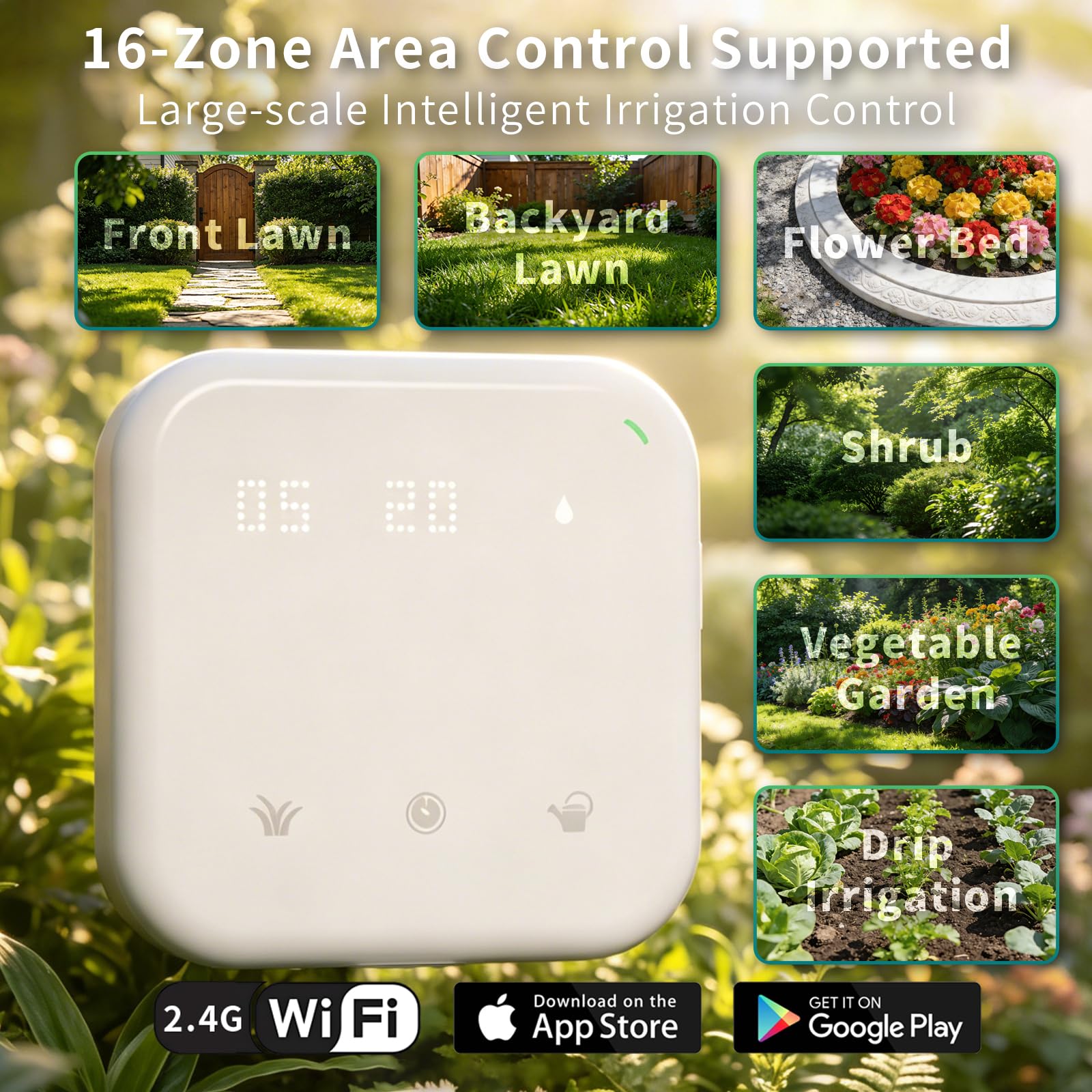 Netro 16 Zone Smart Sprinkler Controller Touch Buttons 2.4G WiFi App-Based | Weather Service Plant Database Rain Skips 24V AC Log Watering Schedule Auto Watering With Netro Plant SensorIndoor product thumbnail 4