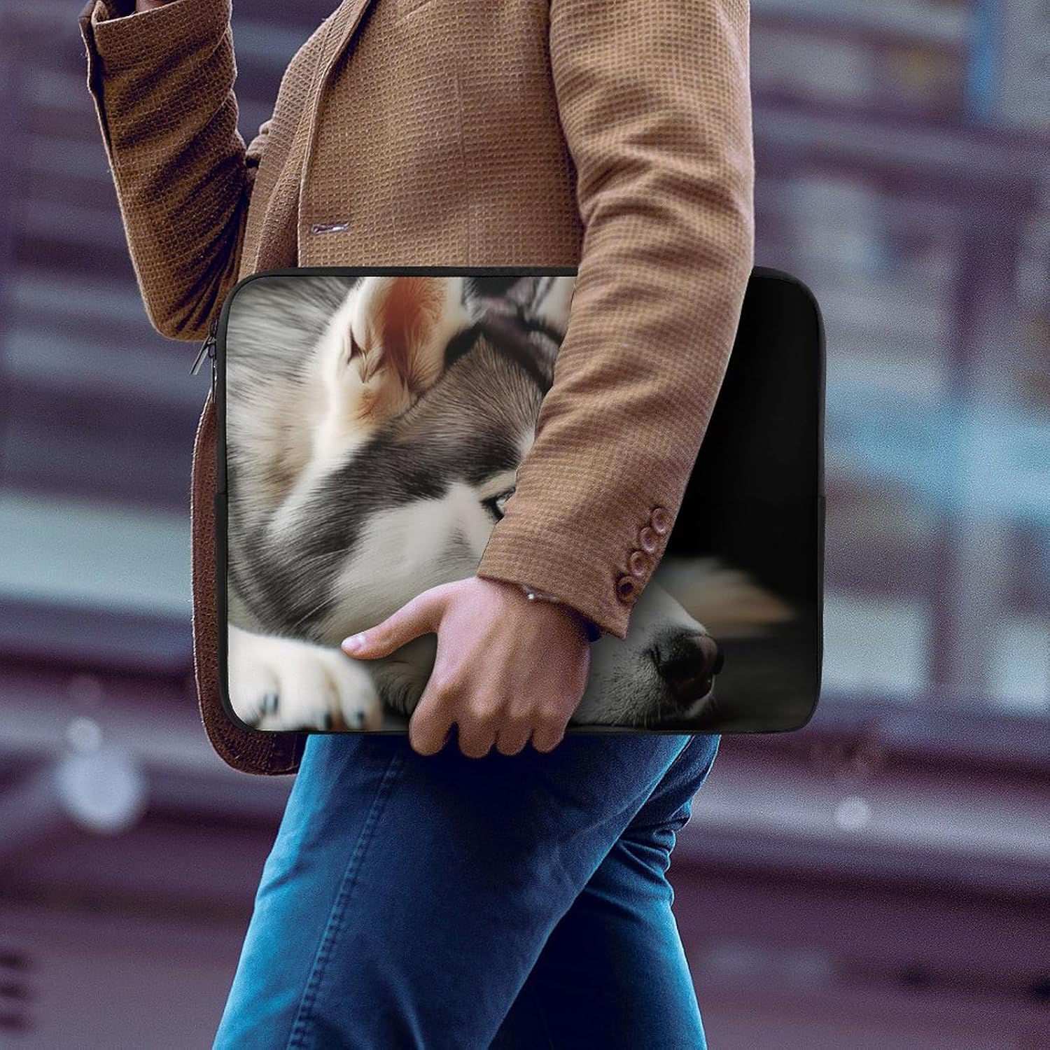 Husky Dog Laptop Sleeve 13/15 Inch Durable Briefcase Cover Shockproof Protective Case Handbags Portable Laptop Bag