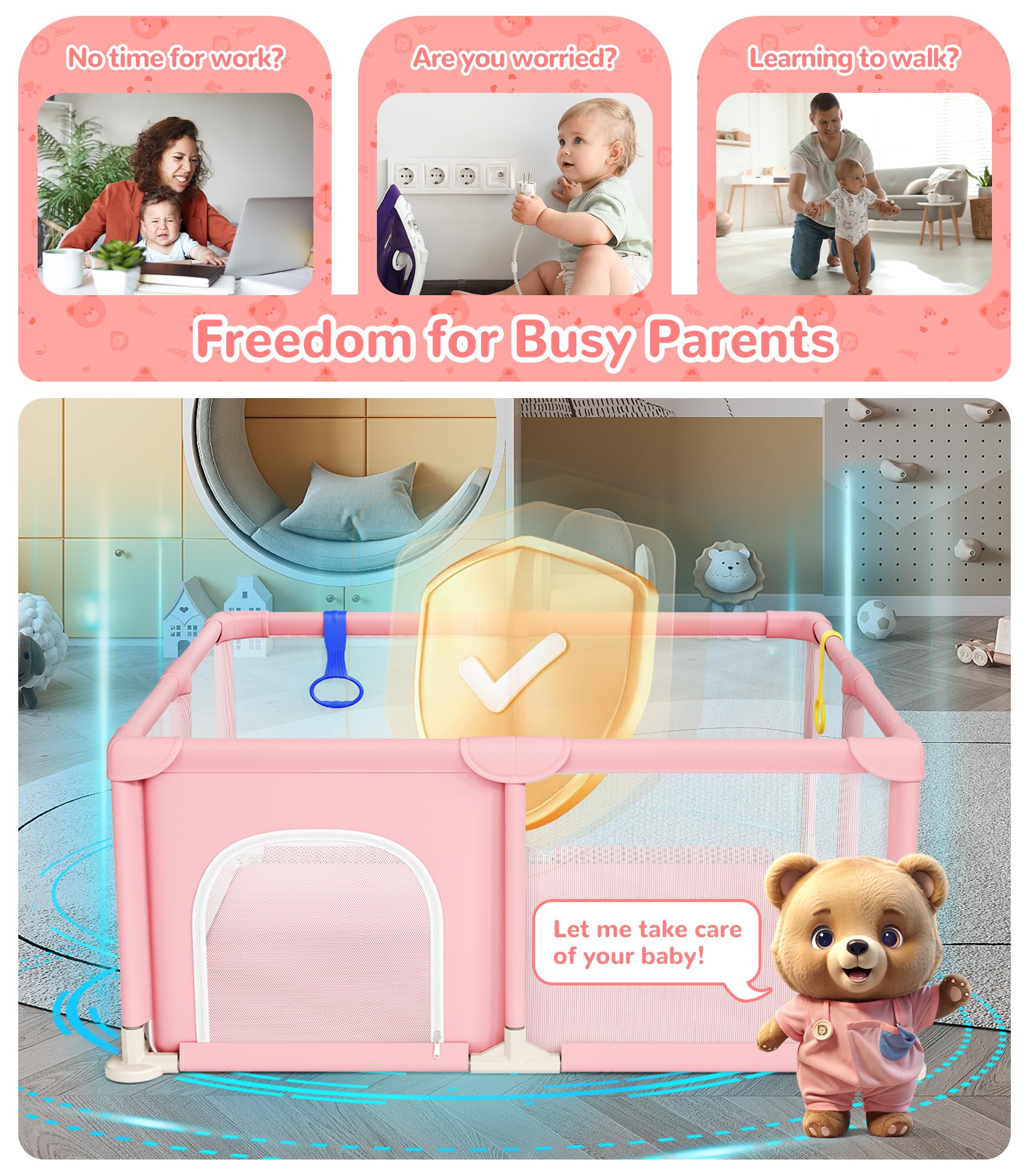 Amazon.co.jp: Dripex(ドリペックス) ベビーサークル 52×52インチ 小型
