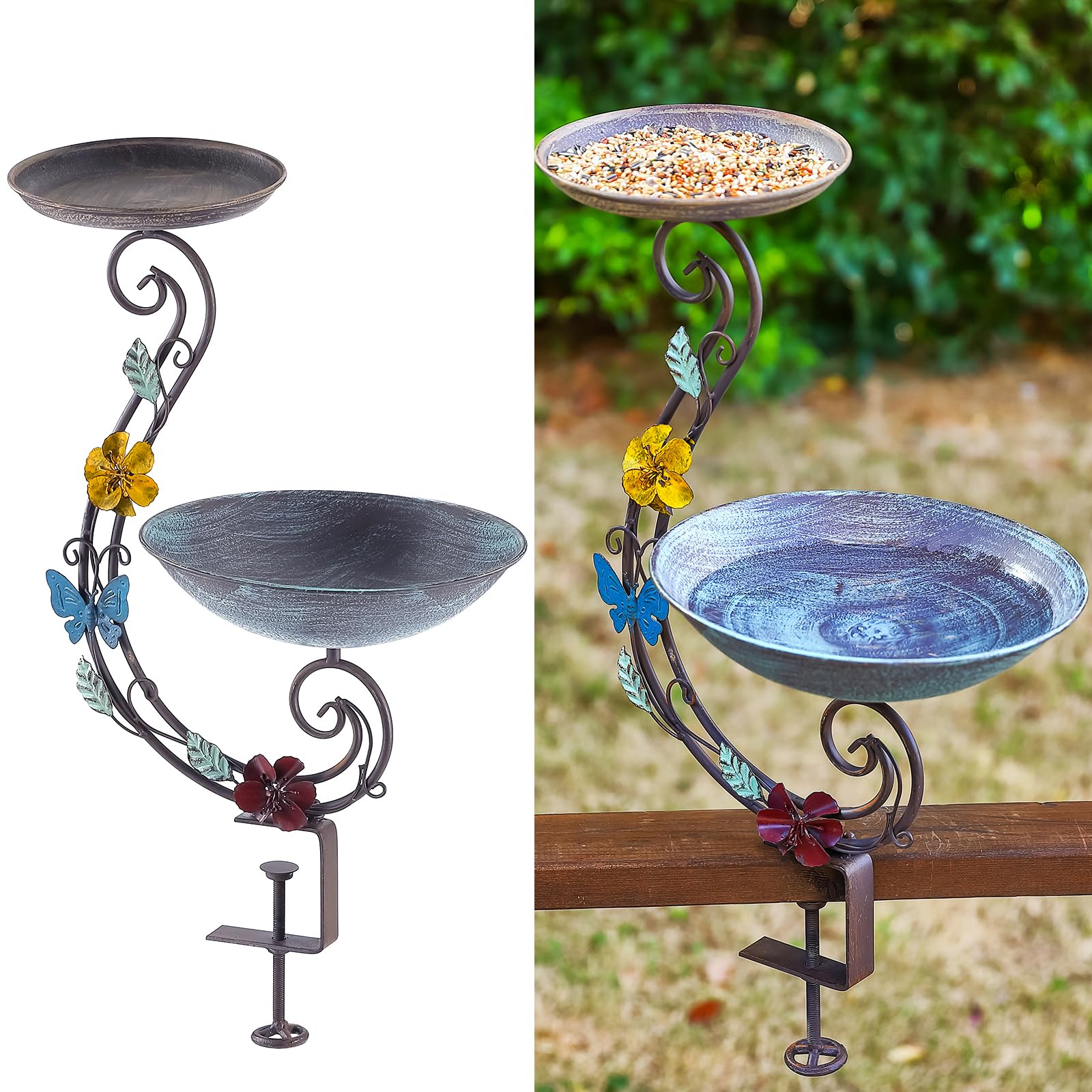 CaliDecor 2 in 1 Feeder Bath