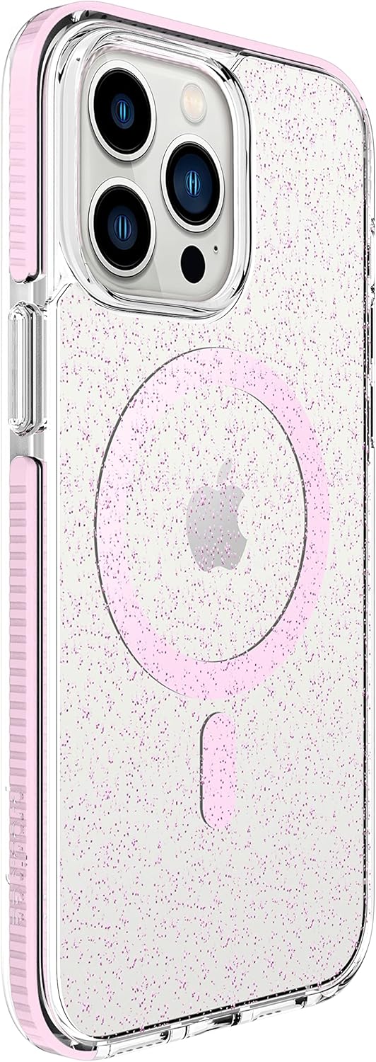 Prodigee iPhone 14 Pro Max Superstar Rose + Mag|Sparkle Glitter Pink|Drop Tested |Dual Layer Cover| Wireless Charging Compatible|Shockproof |Scratch Resistant | 6.7 inch |