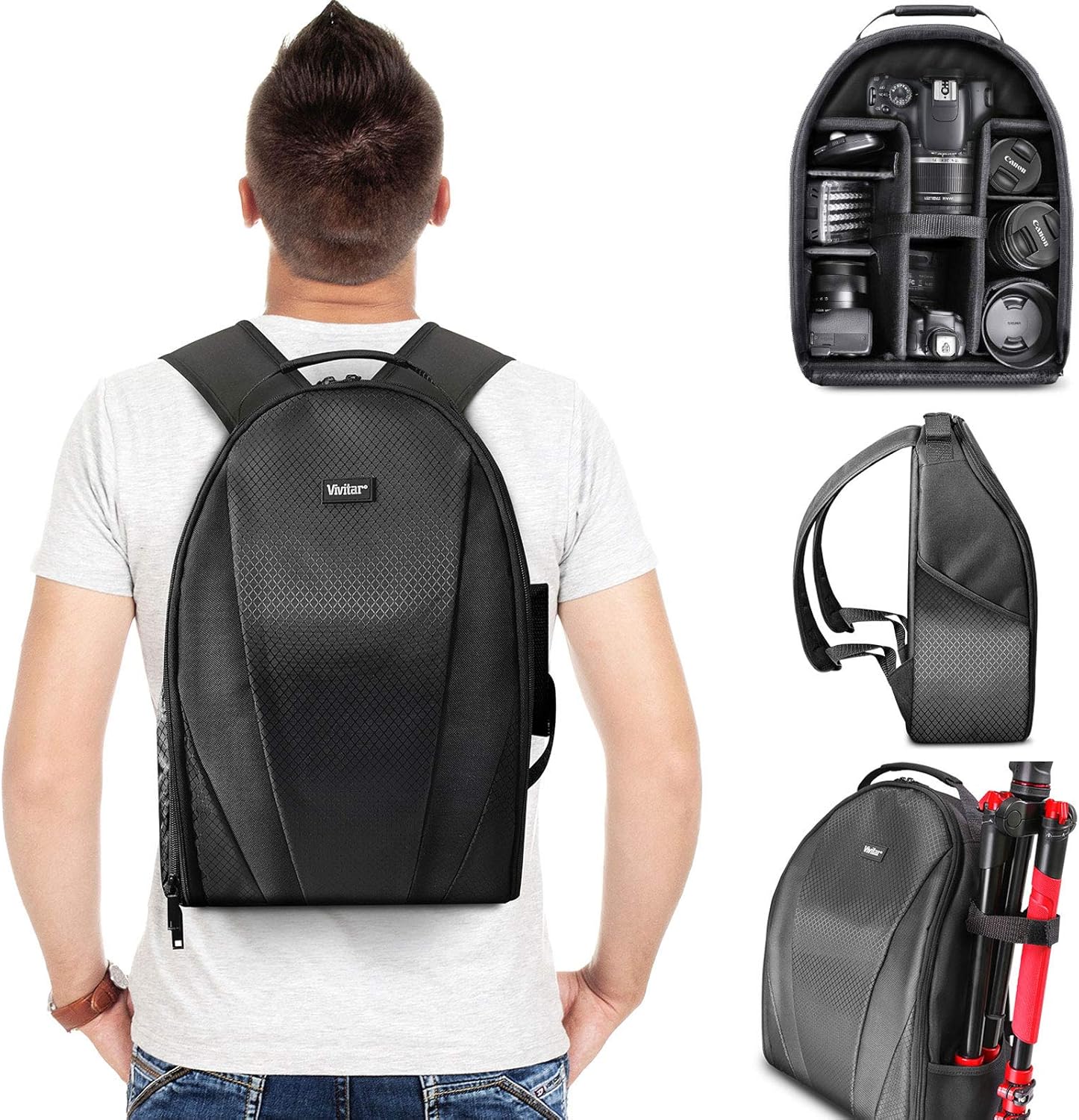 Vivitar Camera Backpack Bag for Sony Canon Fuji Panasonic Nikon DSLR & Mirrorless