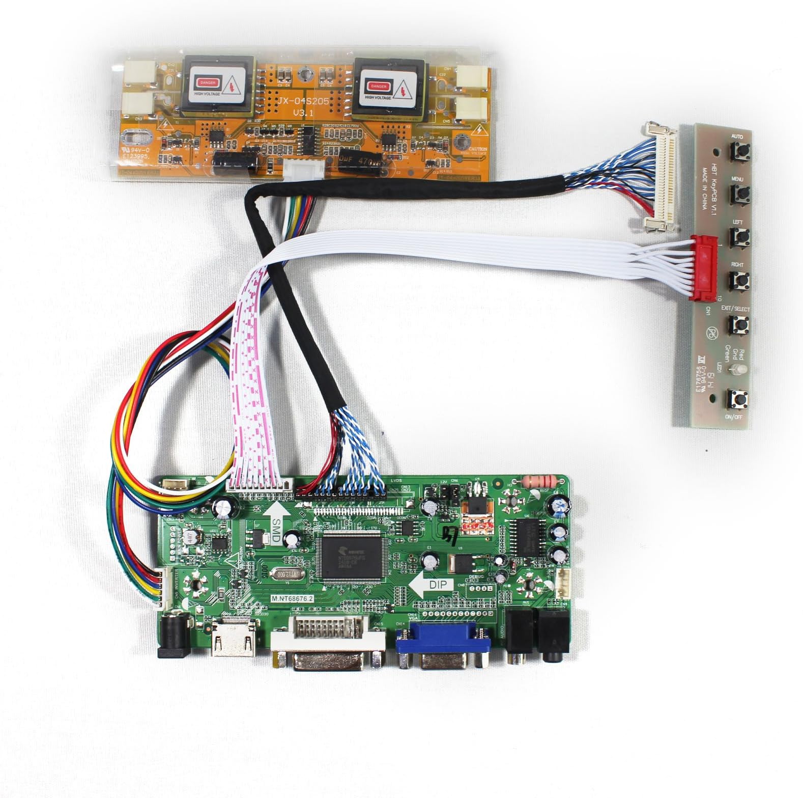 VSDISPLAY VGA DVI Audio LCD Driver Board for 20.1" 22" M201EW02 M220EW01 1680x1050 4CCFL 30Pin LCD Panel