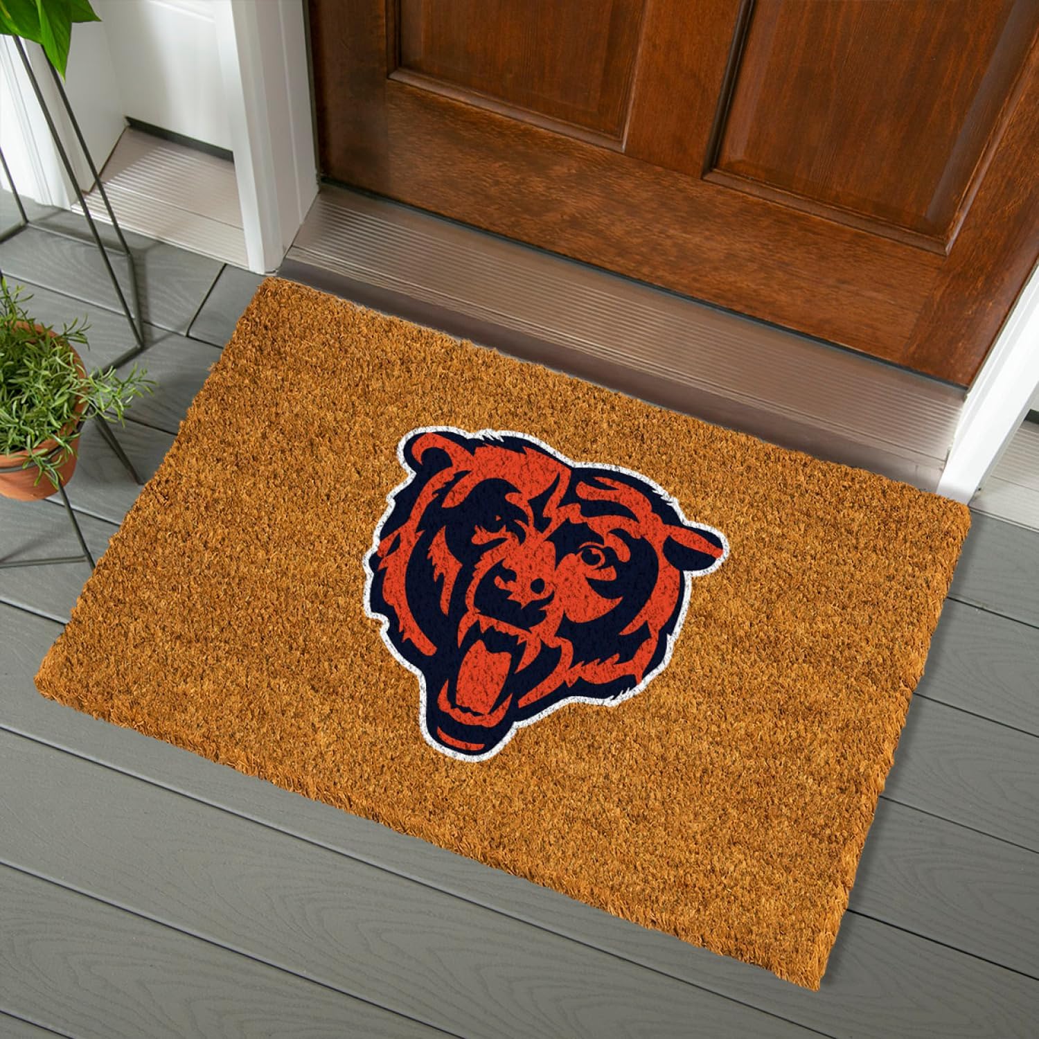 Team Sports America NFL Entrance Doormat | 28 x 16 Inches | Embossed Cross Hatch | Non - Slip Backing | Indoor and Outdoor Home Décor (Chicago Bears)