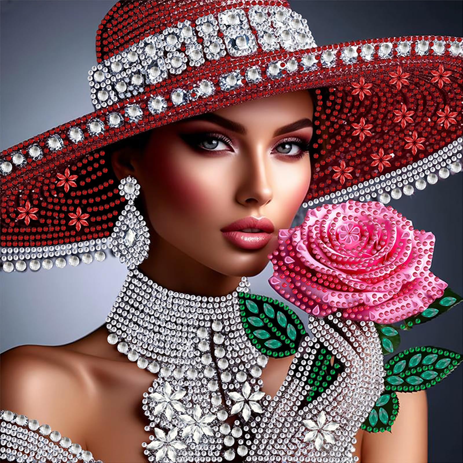 Lady Special Shaped 5D DIY Partial Drill Diamonds Paintings Gem Art for Adults Gift Home Wall Decor Crystal Diamond Art 11.81 X11.81inch