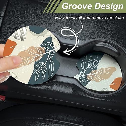 Miniatura 5 de Nipichsha Posavasos para automóvil, posavasos de automóvil para portavasos de automóvil, paquete de 2 posavasos antideslizantes, tapete de goma para