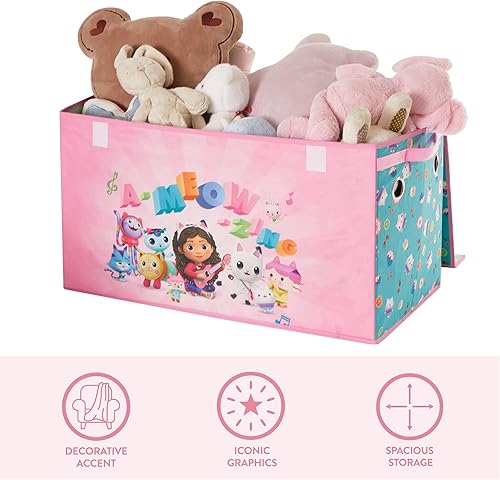 Miniatura 4 de Idea Nuova Gabbys Dollhouse - Baúl plegable de almacenamiento para niños, duradero con tapa suave, 28.5 x 14.5 x 16 pulgadas