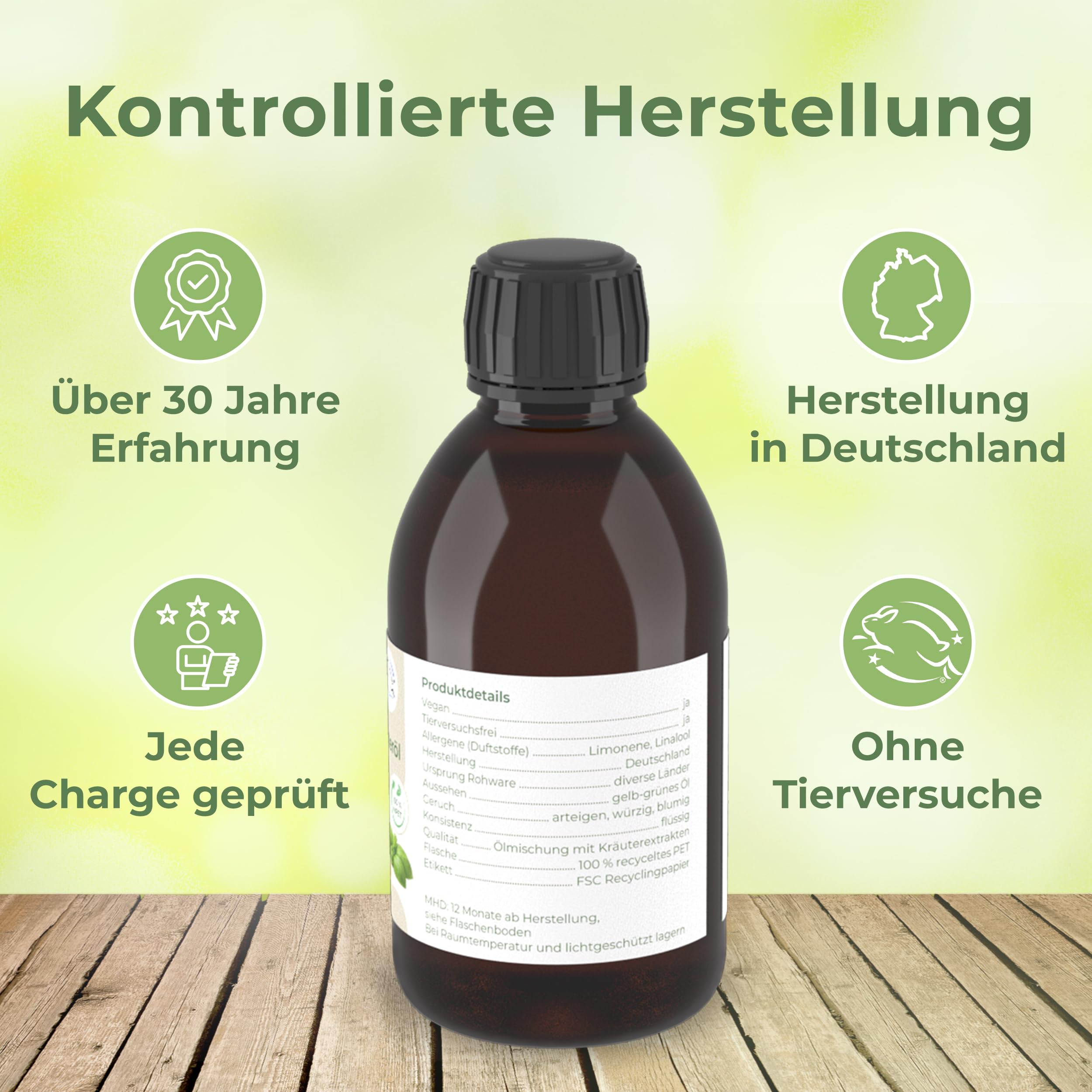 MASSAGE-EXPERT Ayurveda Kräuteröl KAPHA – Natürliche Ölmischung mit Kräuterextrakten für Massage & Pflege (250 ml rePET-Flasche mit Spritzeinsatz)