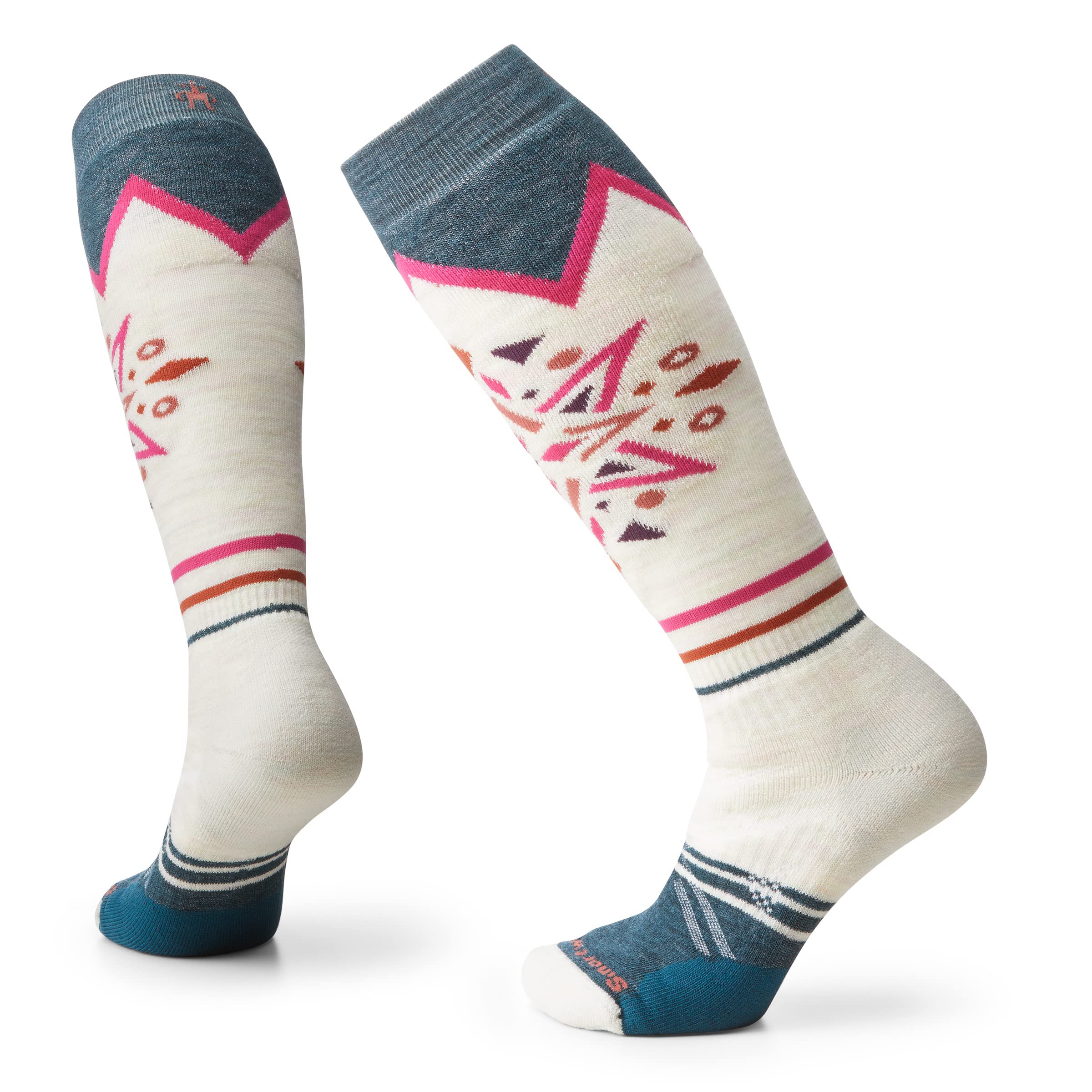 Smartwool Women's Ski Mountain Snowflake Pattern Full Cushion Merino Wool Over The Calf Socks