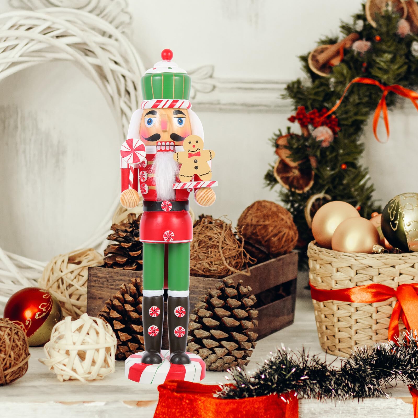 DOITOOL Casse-Noisette de Noël Statue Bois Modèle Décoratif Casse-Noisette Ornement de Table Artisanal Figurine de Casse-Noisette Bois