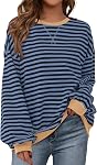BTFBM Sweatshirt pour femmes surdimensionné manches longues chemise Casual Crewneck Y2K Pullover Été Mode Automne 2026