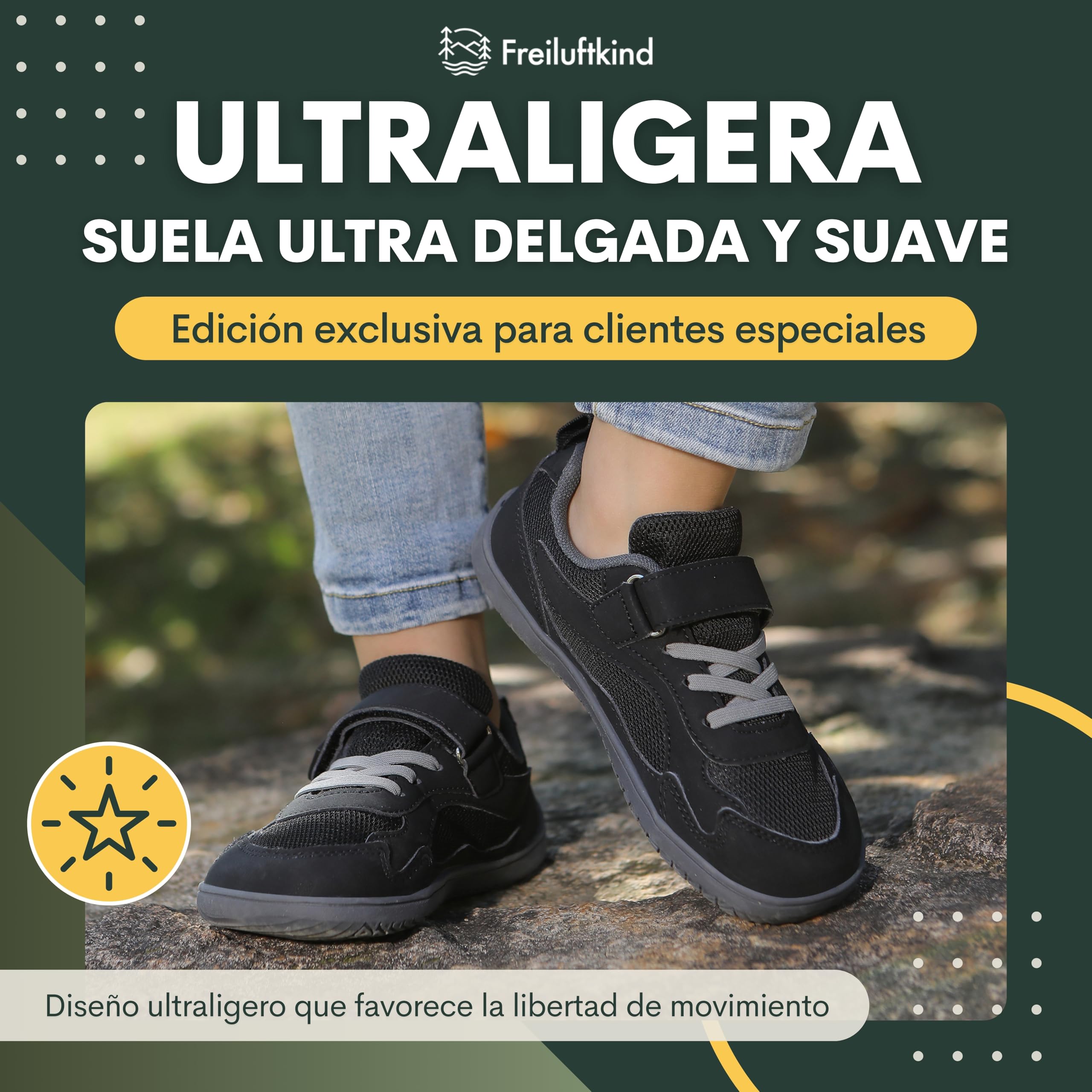 Freiluftkind Everest Kids – Zapatillas Barefoot Antideslizantes – Nuestras Zapatillas Barefoot para niños apoyan el Desarrollo Saludable de los pies de tu Hijo.