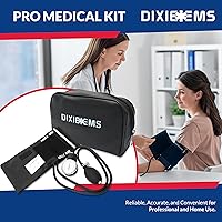 Vista 2 de Dixie EMS tensiómetro aneroide de lujo con mango para la presión arterial., Negro, 1, 1