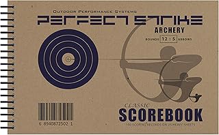 Perfect Strike Archery SCOREBOOK with Rules and Scoring Instructions : Heavy Duty. Great for Practice and Competition. 12 Round-5 Arrow Scoresheets. (1 Book) (1)