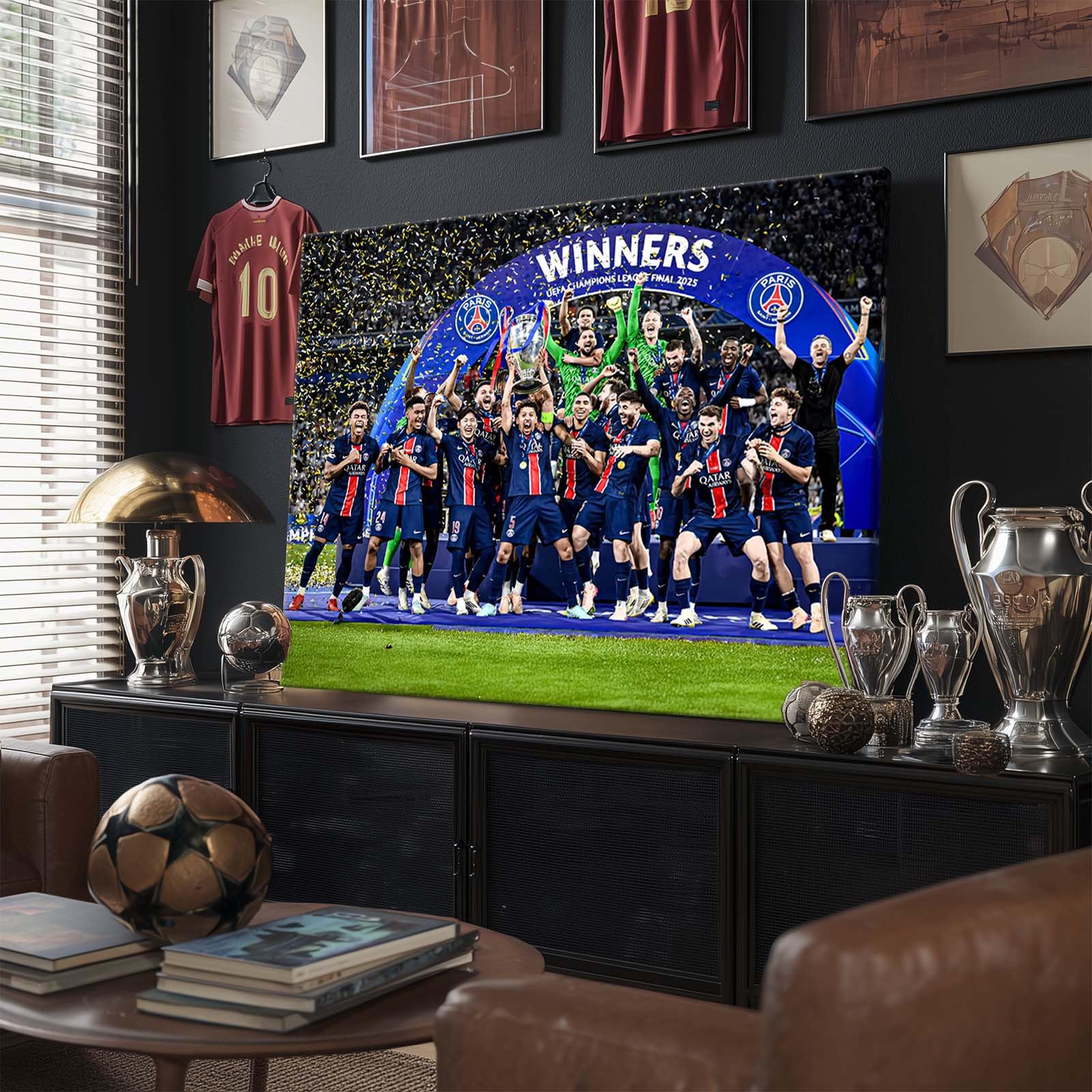 非売品UEFA ２０２５チャンピオンズリーグ決勝 タペストリー Amazon.com: 2025 Champions League Final Wall Art, PSG Paris