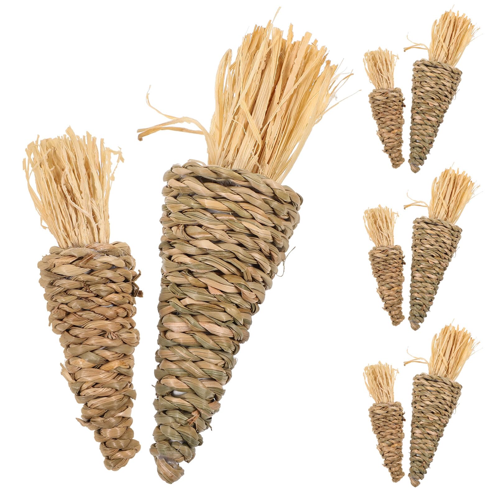 8pcs Easter Hanging Decor Rustic Straw Woven Carrot Pendant for Garden and Home Decoration for Spring Festivals and Seasonal Celebrations