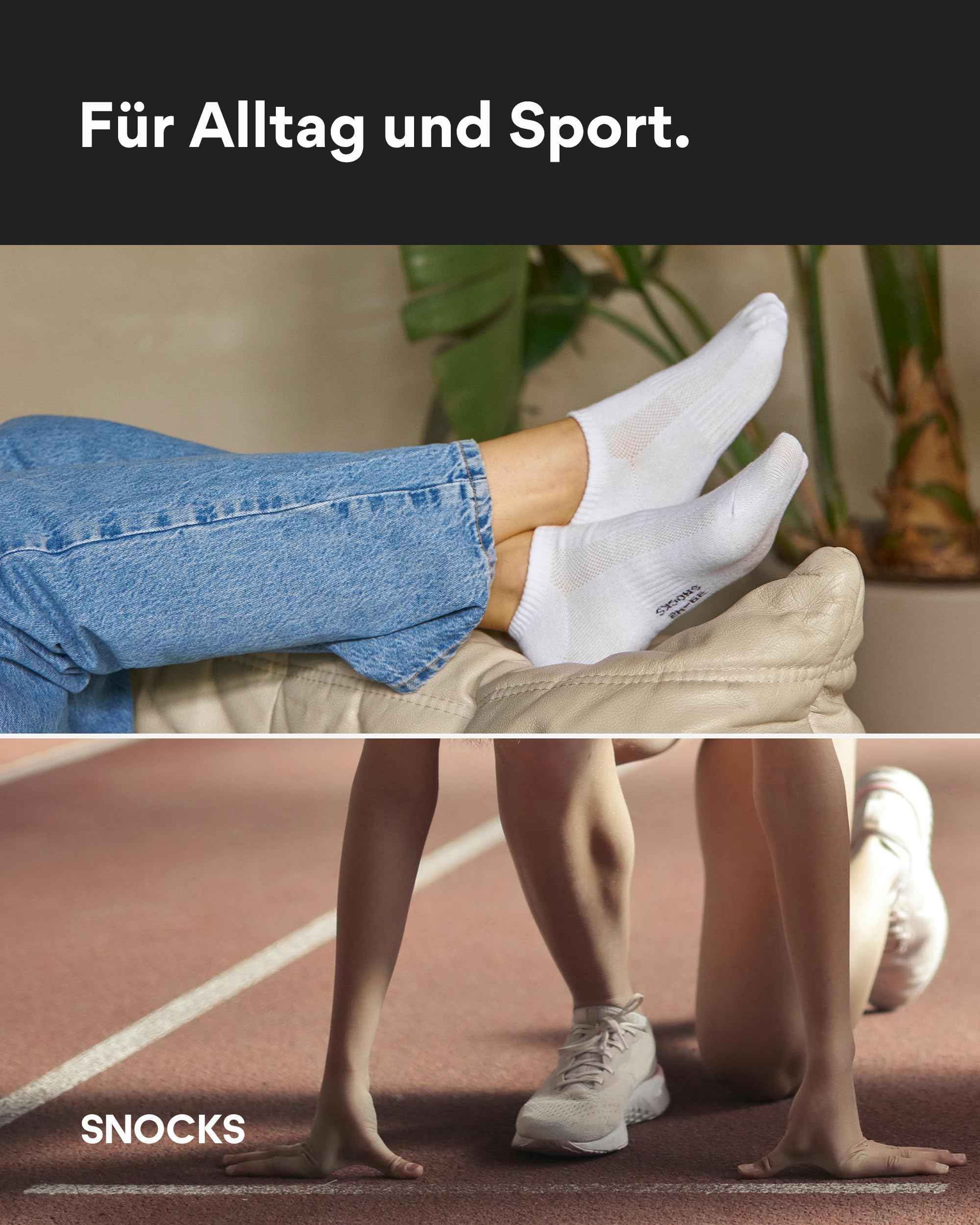 Snocks Sneaker Socken Herren & Damen 6er Set Gr. 35-50 Kurze Socken Baumwolle