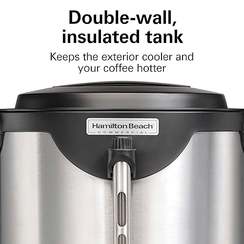 Miniatura 4 de Hamilton Beach Commercial Urna de café de acero inoxidable de 40 tazas de doble pared, 120 V, certificado NSF (HCU040S)
