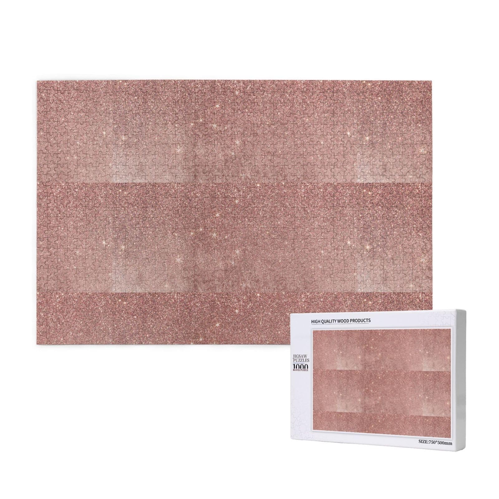 Gioco di puzzle per adulti, puzzle impegnativi, puzzle da 1000 pezzi, rosa glamour femminile, oro rosa, lamina e glitter
