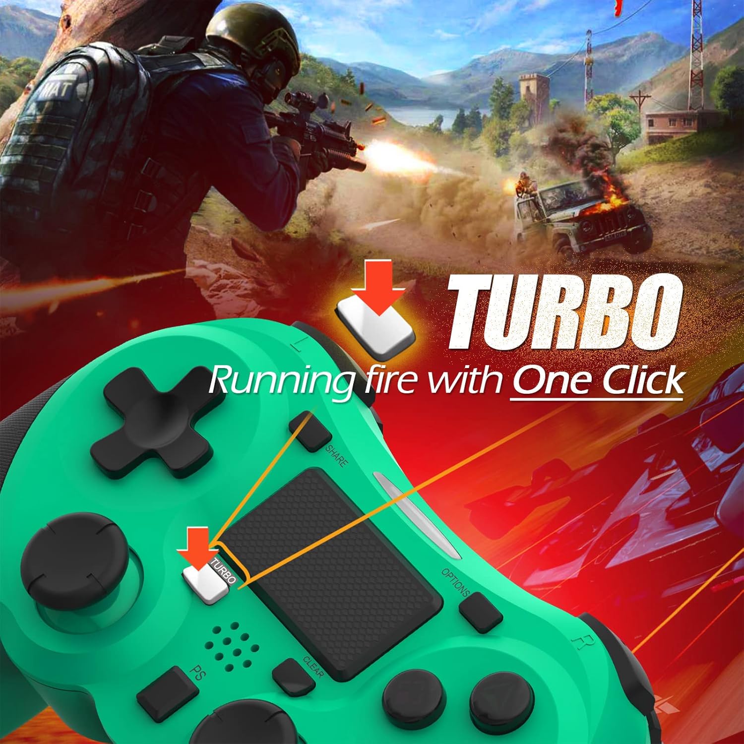 Controller showing Turbo button functionality