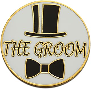 Groom & Groomsmen Wedding Bridal Party Lapel Pin, Hat Pin & Tie Tack Set with Clutch Back