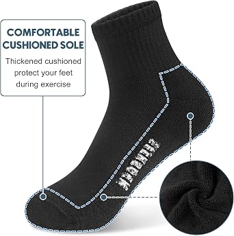 Ankle Socks for Women, Athletic Cotton Quarter Socks