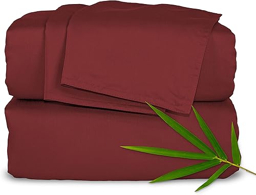 Pure Bamboo Juego de sábanas de 4 piezas, tamaño King, bambú 100% orgánico, lujosamente suave y refrescante, doble costura, bolsillos profundos de