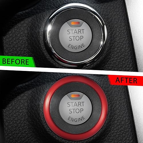 Miniatura 3 de TOMALL Anillo de arranque del motor compatible con Nissan Altima 2013, 2014, 2015, 2016, 2017, 2018, cubierta de botón de encendido para interior