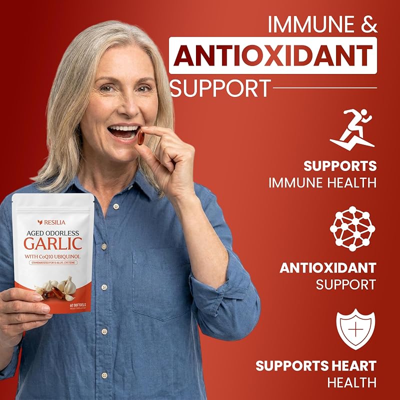 Resilia Odorless Aged Garlic Extract Softgels (60 Count) image 5