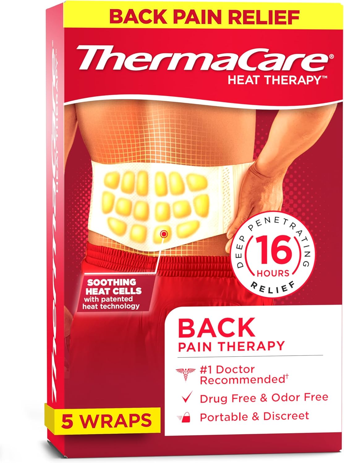 ThermaCare Advanced Back & Hip HeatWraps - Adhesive, Disposable Heat Therapy Pads for Lower Back Pain, Muscle Aches, & Herniated Disc Relief - Drug-Free - Long-Lasting - (L-XL - Pack of 5) L-XL (Pack of 5) - Image 1 of 7