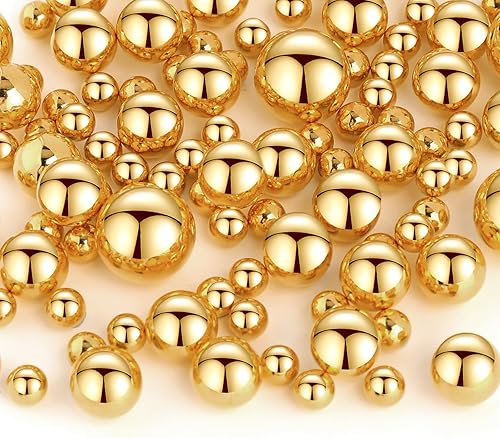 KALIONE 150 cuentas de perlas para relleno de jarrón, flotantes, sin agujero, cuentas de maquillaje para soporte de pinceles, 3 tamaños, perlas de