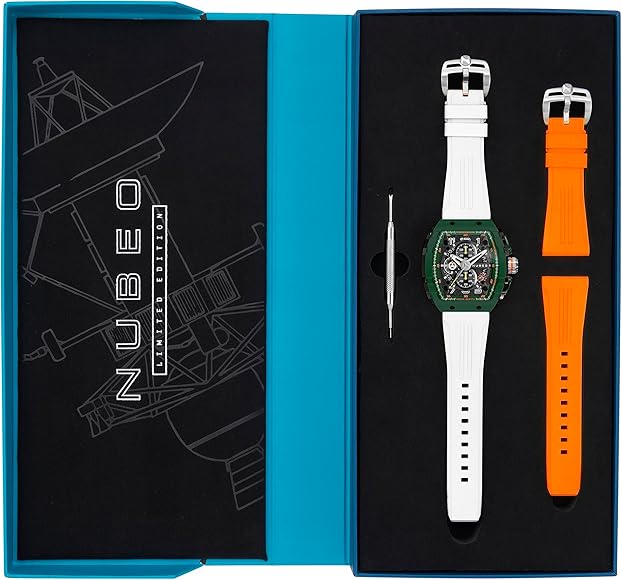 Amazon | Nubeo メンズ 48mm スペース マゼラン クロノグラフ 限定版 