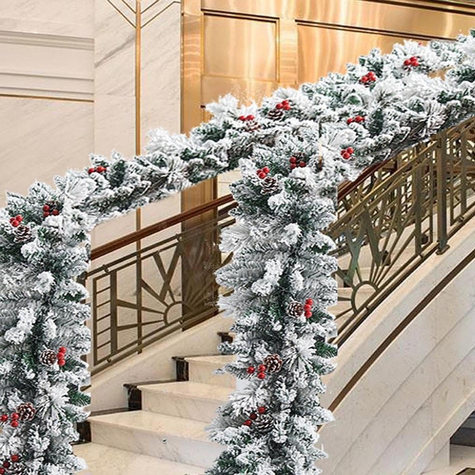 MagiDeal Guirnalda navideña Decorativa para Puerta de Entrada, Centro de Mesa Decorativo, Adorno navideño para Ceremonias al Libre, 270 Cm X 30 Cm
