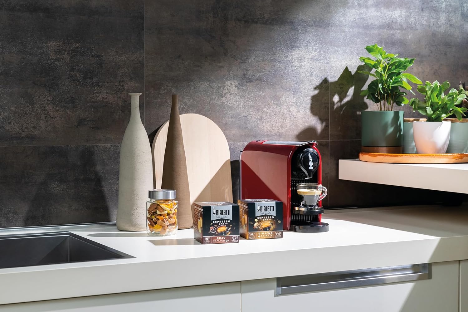 Bialetti Gioia Plus Espresso Coffee Machine on a kitchen counter