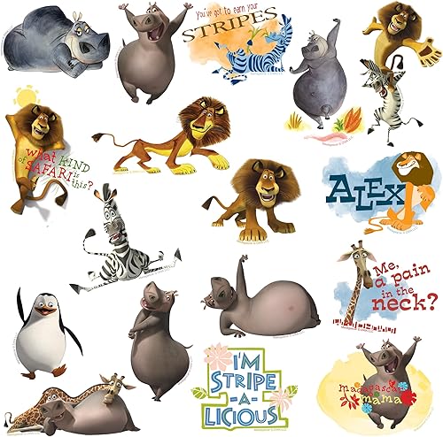 Miniatura 4 de Paquete variado de calcomanías de vinilo de Madagascar para laptop, botella de agua, álbumes de recortes, tableta, monopatín, interiorexterior,