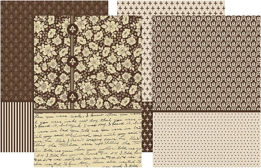 Decoupage Paper, Sheet 25 x 35 cm, 17 g, Oslo, 8 Assorted Sheets