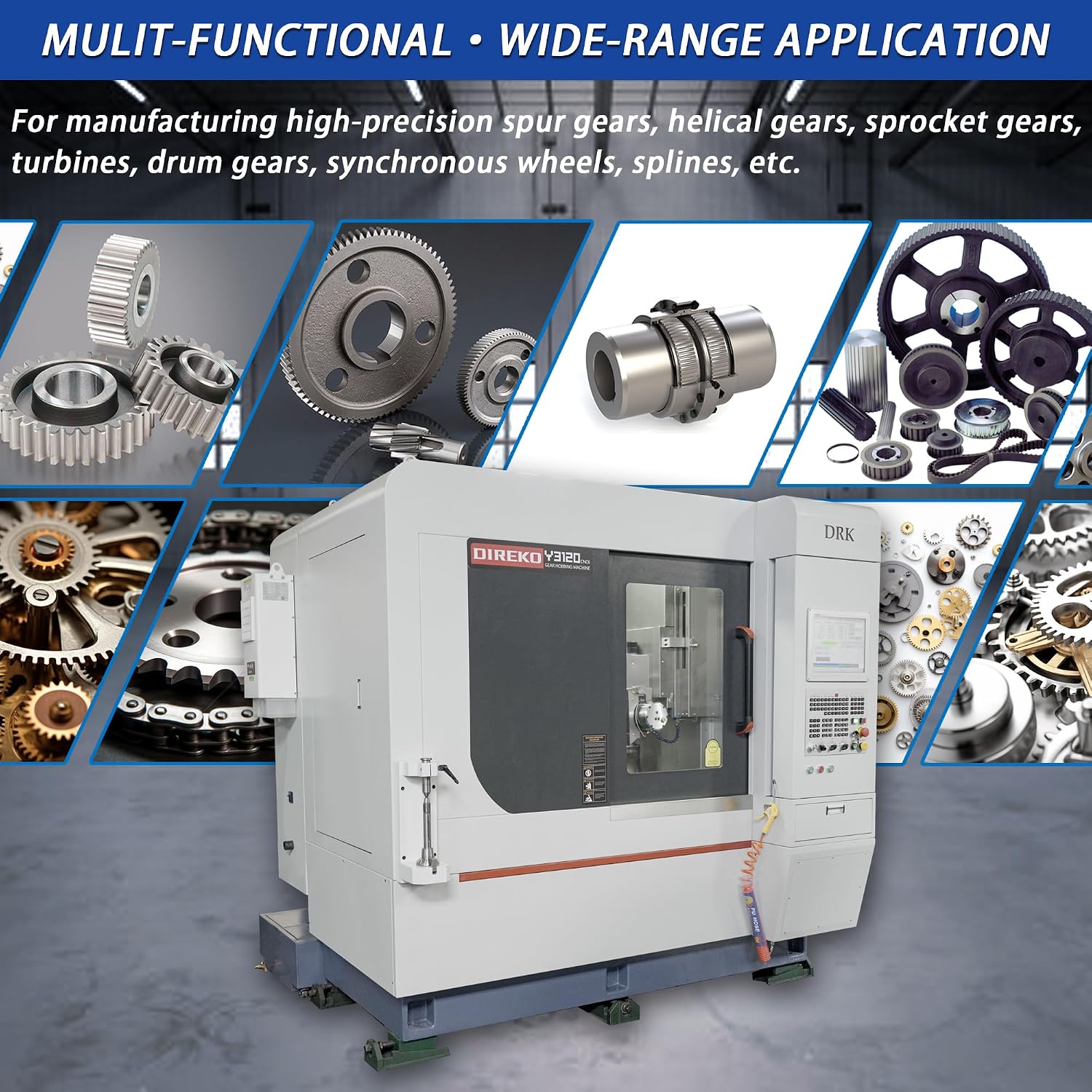 Direko Gear Hobbing Machine DRKY3120CNC6 used in Manufacturing and Engineering Industries for Cutting Gears