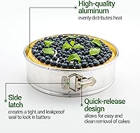 Vista 5 de Restaurantware Met Lux - Molde redondo para tartas de 10 pulgadas, 1 molde desmontable – pestillo de liberación inferior extraíble, bandeja