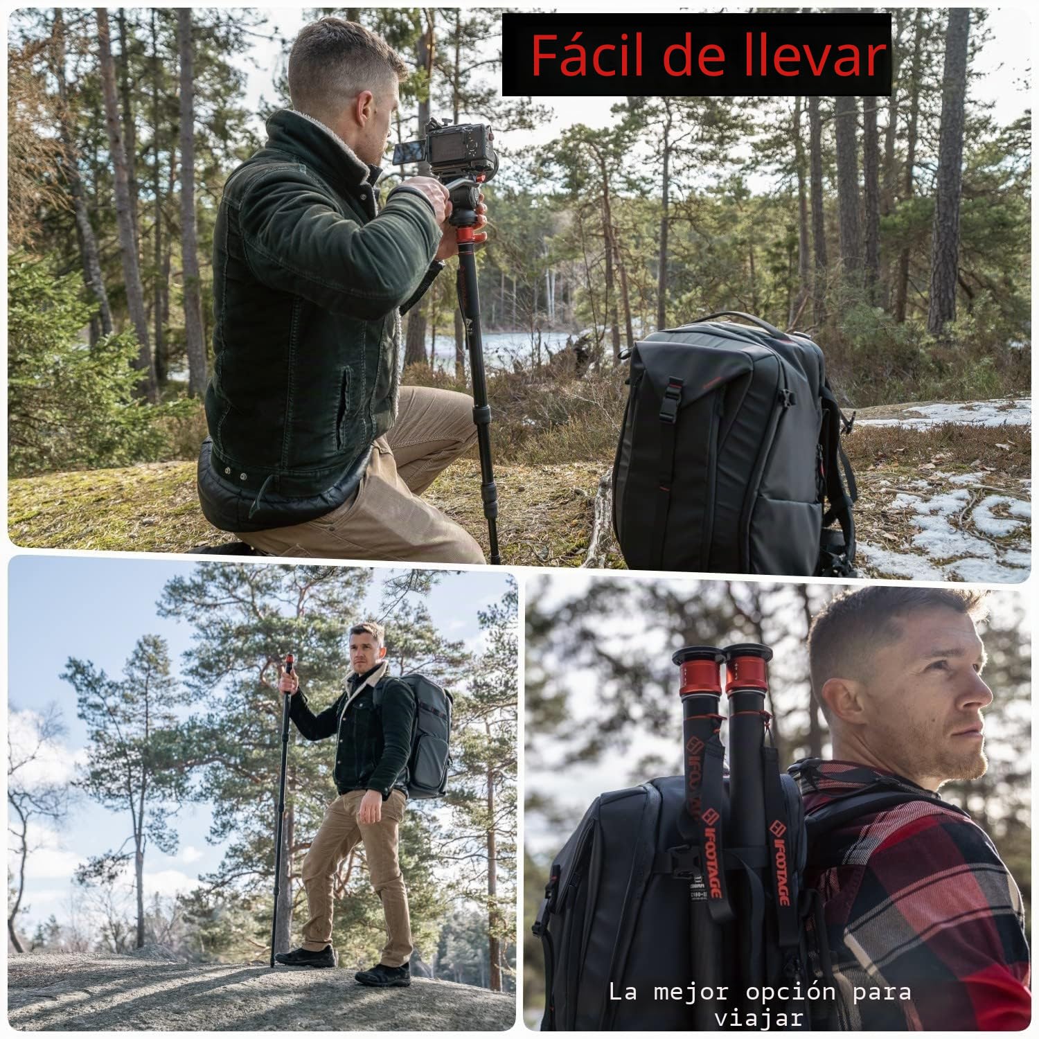 IFOOTAGE Cobra 3 A180T,3-en-1 Cámara Monopod Telescópico Video Monopod Fotografía Profesional Trípode Monopod Adecuado para Cámaras SLR y Videocámaras Aluminio 180cm