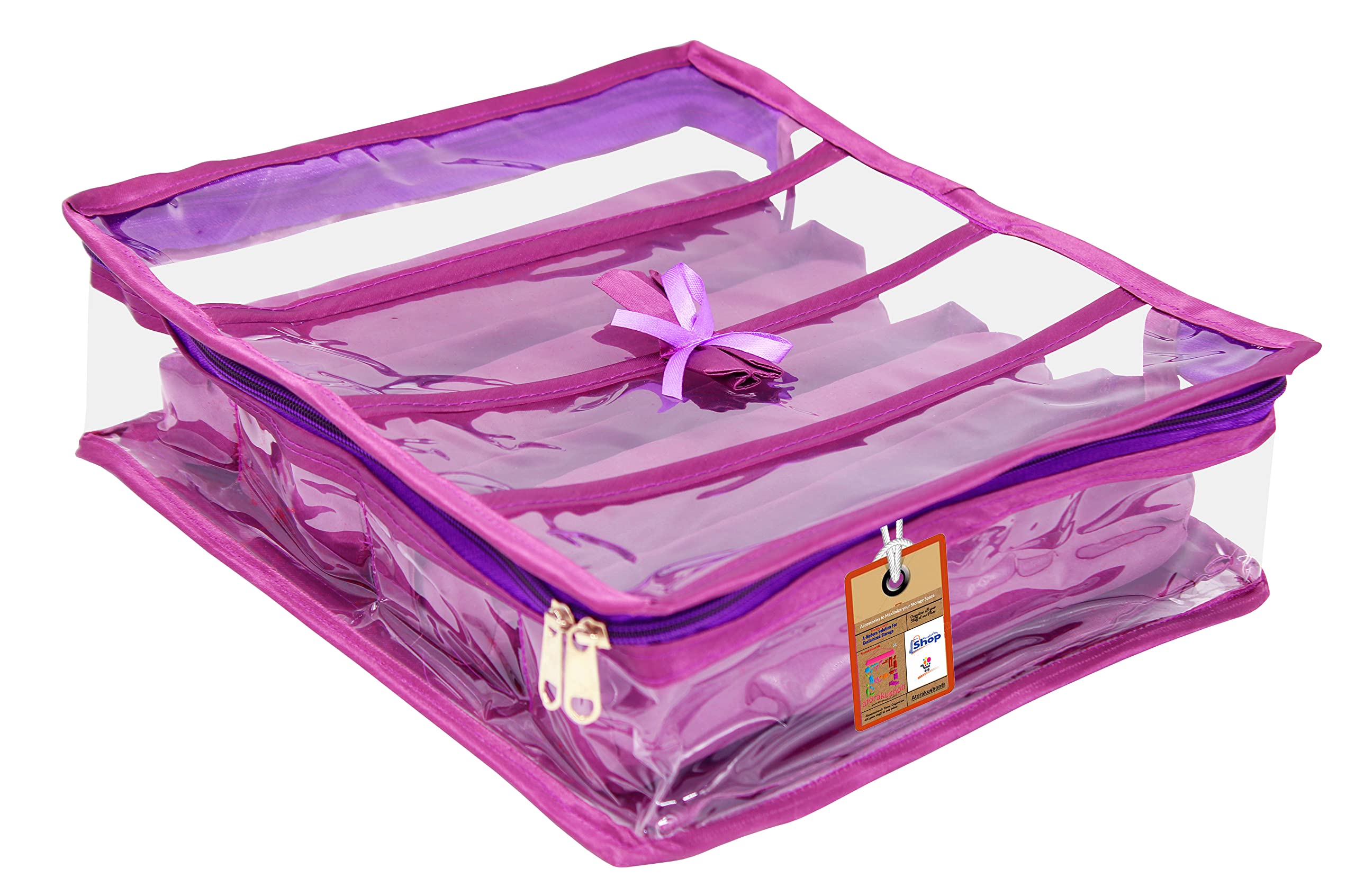atorakushon Satin Purple 1 Piece 4 Rods Bangle Pouch Jewellery Box Chain Box Bracelet Box Earring Folder Ring Box Vanity Box Travelling Box (B01N7PJO60) Amazon Price History, Amazon Price Tracker