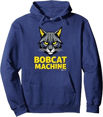 Bobcat Machine - Fierce Feline Graphic Art T-Shirt for Men Pullover Hoodie