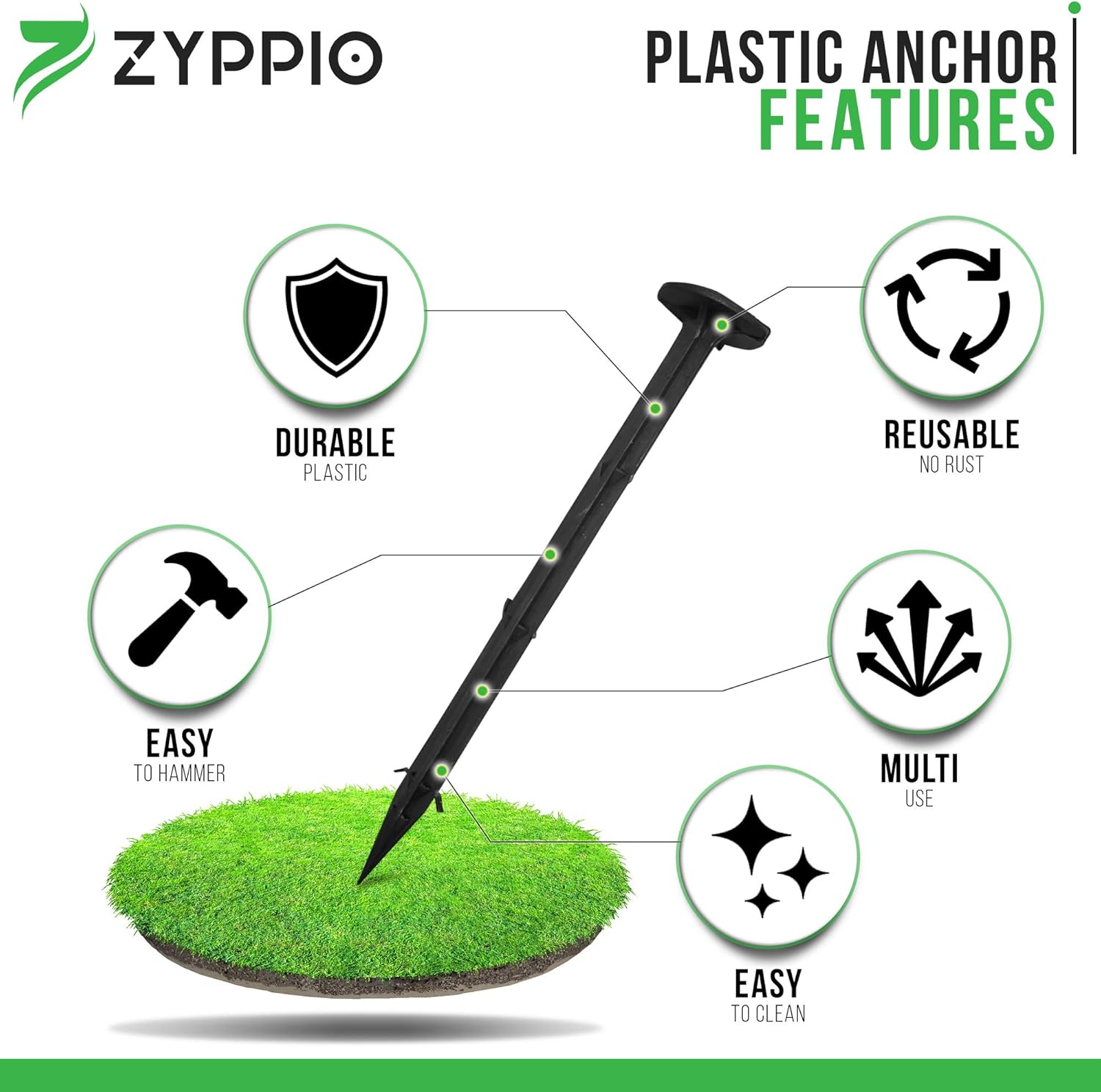 Black Rubber Mulch Border for Landscaping, 8' L x 2' W Roll, Natural-Looking Permanent Garden Barrier for Plants, Vegetables, and Flowers, Recycled and Sustainable, 16 Plastic Anchors Included