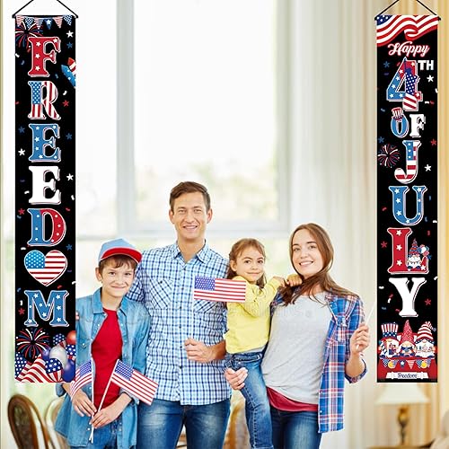 Miniatura 5 de Cartel del 4 de julio para puerta, porche, 71 x 12 pies, pancartas del 4 de julio para exteriores, carteles del 4 de julio para porche, decoración