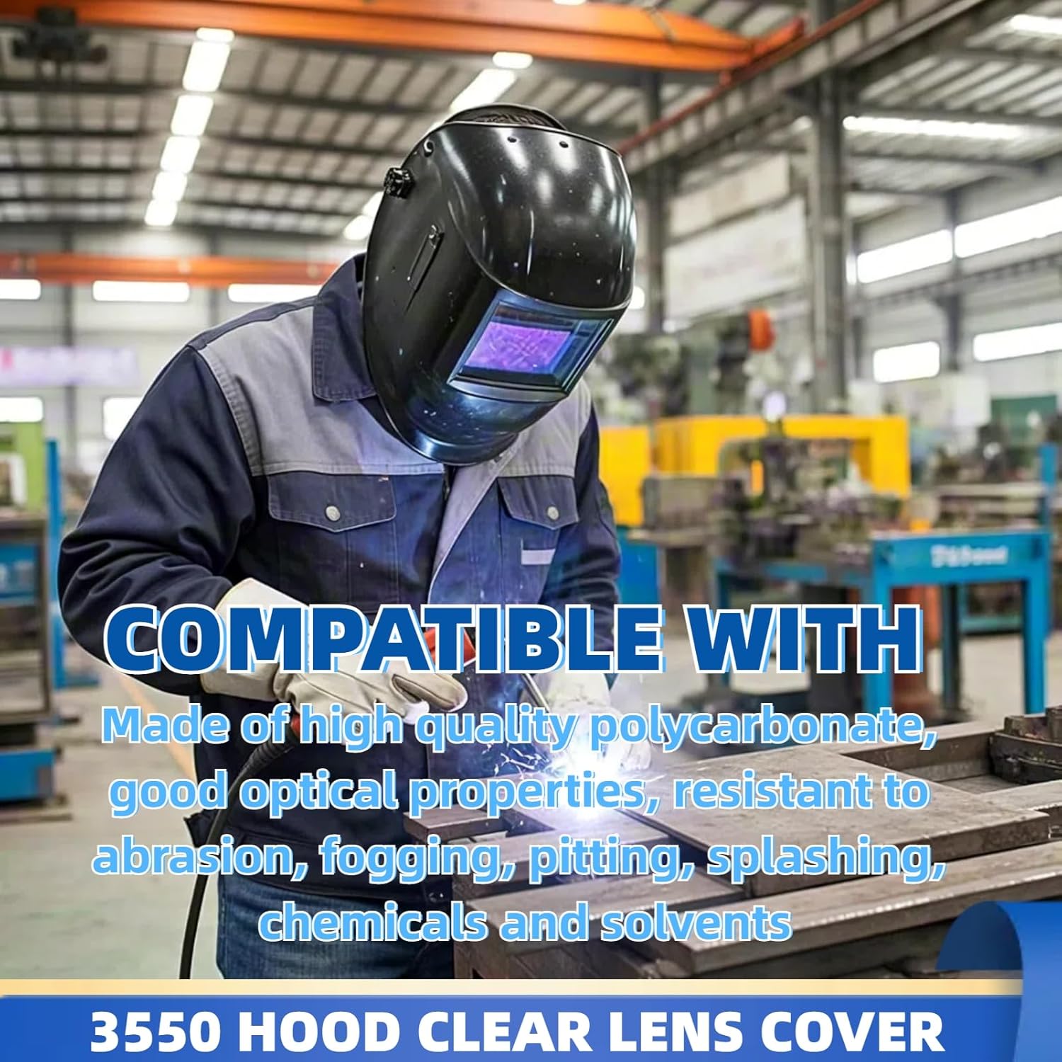 20-pack 3350 Clear Welding Goggles — Designed specifically for Lincoln Electric Viking Series 4.5‘ x 5.25’ helmets, compatible with models 2450, 750S, 850S, and KP2898. Essential replacement accessory