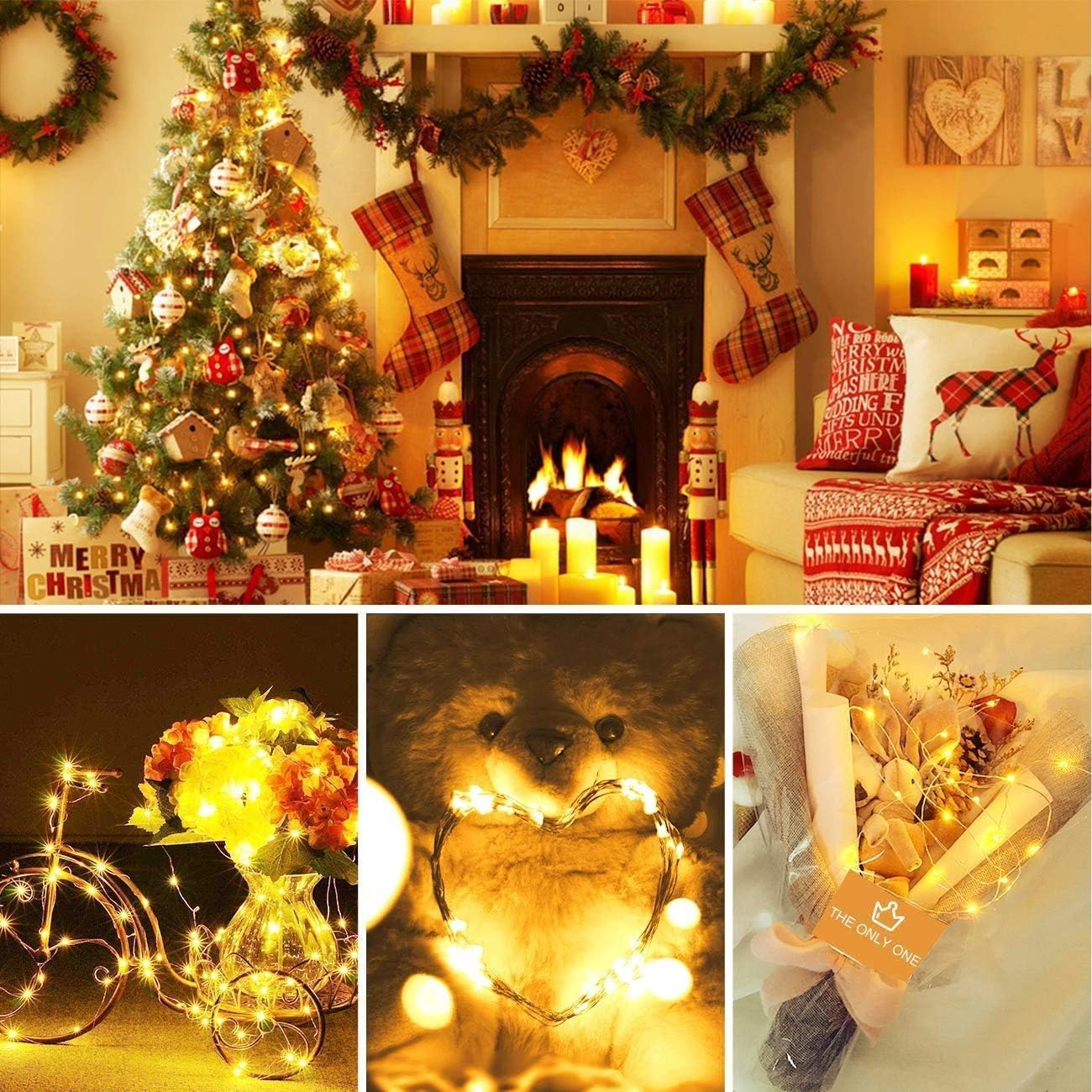 SUPBEC 4 Pcs Battery Operated Fairy String Lights-10ft/3m 30 LEDs Mini Bulb, Super Bright Starry Light for Gift Wedding Party Bedroom Home Christmas Decoration Crafts (Warm White)