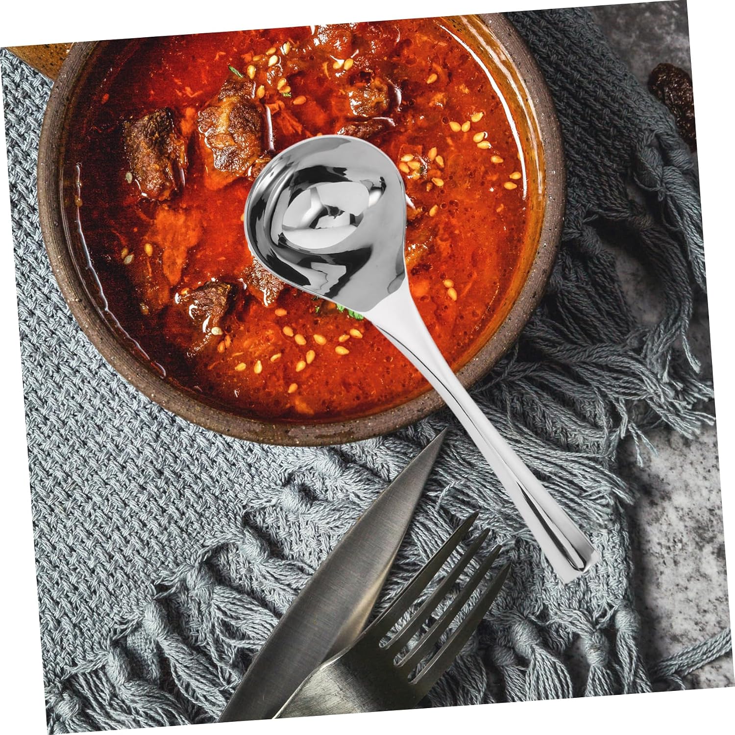 Gravy Ladle Spoon, Mirror Polished Silver 8.3 Inch Stainless Steel
