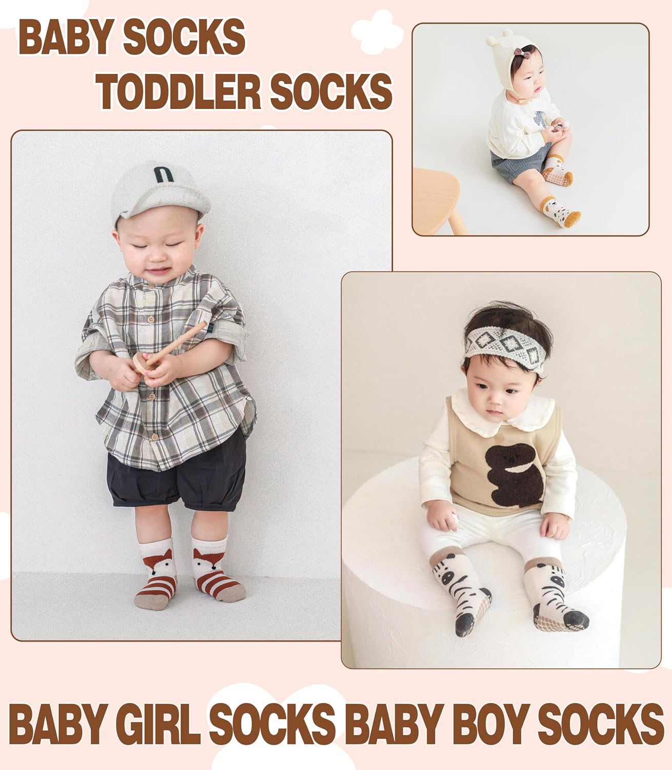 LANLEO Baby Toddler Socks with Grips Baby Toddlers Girls Boys Non Slip Grip Socks with Grippers 6 Months-5 Year Old - Image 7