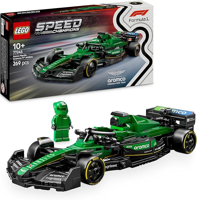 LEGO Speed Champions Voiture F1 Aston Martin Aramco AMR24 - Jeu de Construction avec Voiture de Course - Minifigurine Collector de Pilote de Formule 1 - Cadeau pour garçons et Filles dès 10 Ans 77245