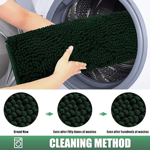 Miniatura 8 de IM HOME Tapete absorbente de felpilla para exteriores, 30 x 20 pulgadas, lavable, tapete para puerta de perro, antideslizante, tapete para